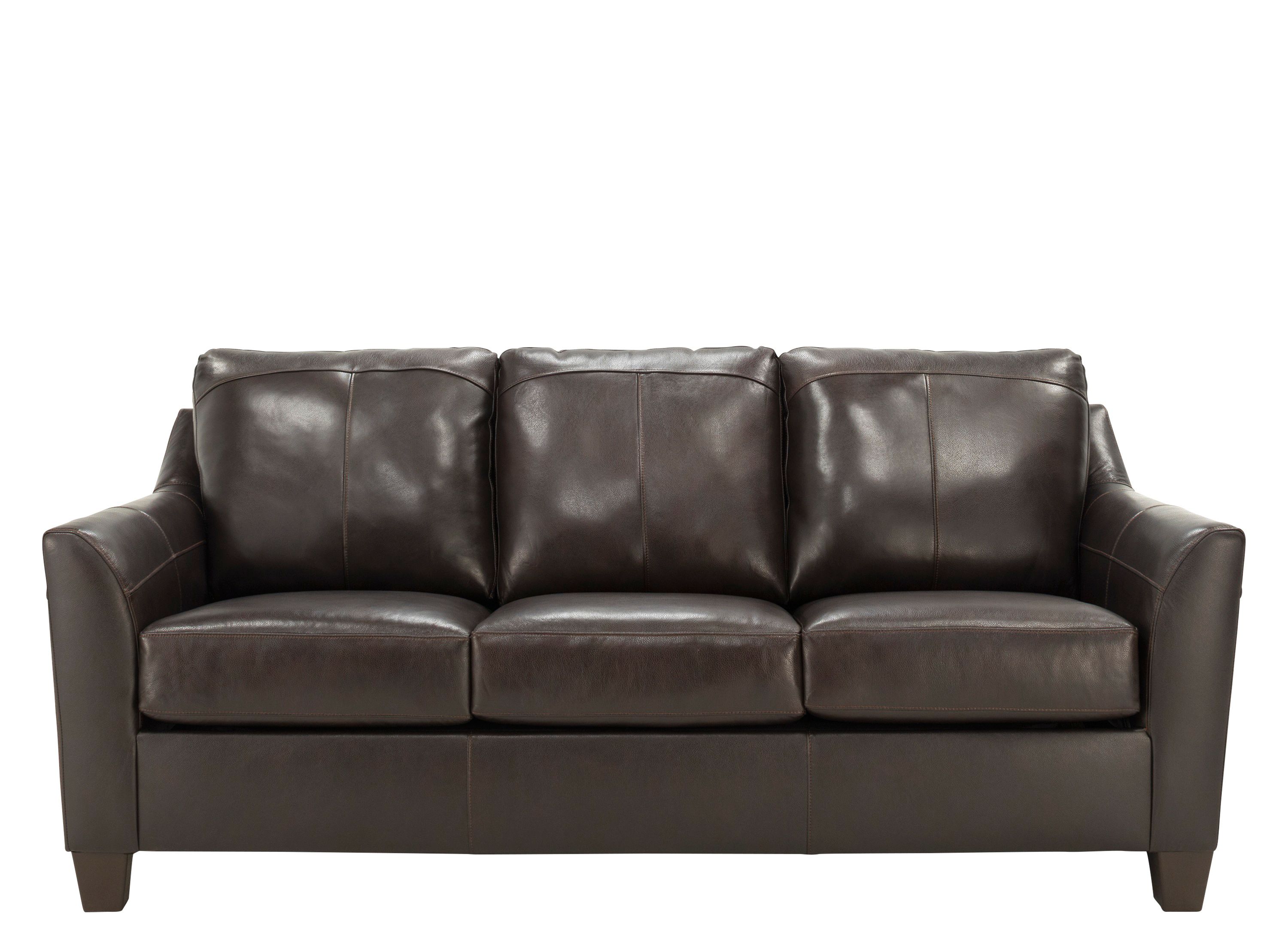 Raylen Leather Queen Sleeper Sofa - Bark | Raymour & Flanigan