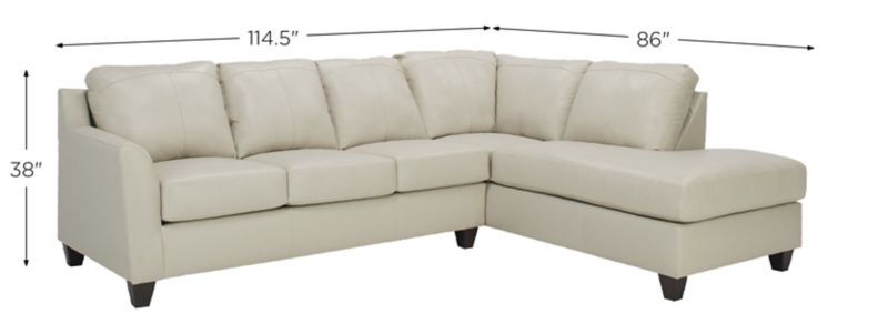 Montero Leather 2-pc. Sectional Dimensions