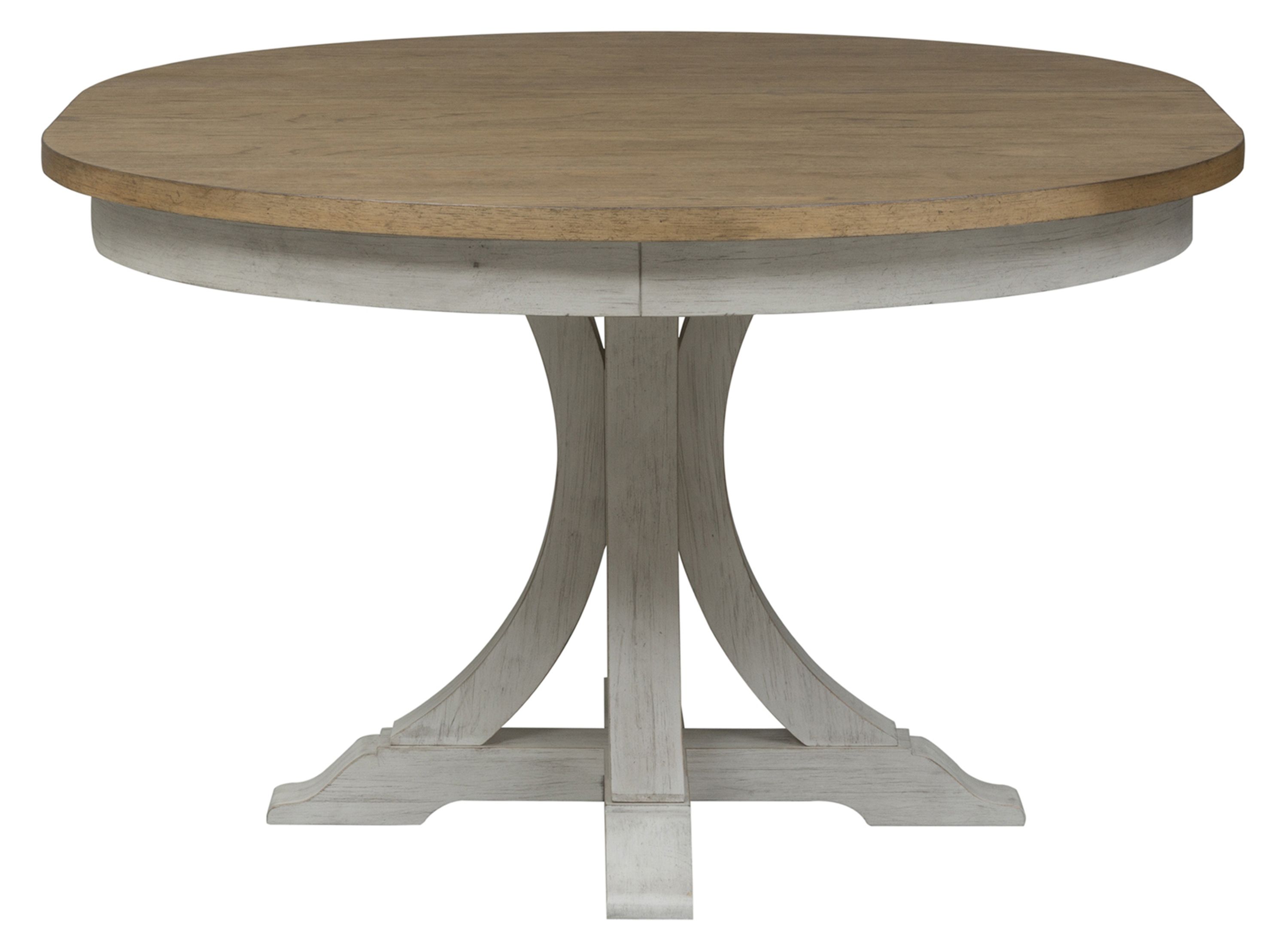 Farmhouse Reimagined Pedestal Dining Table w/ Leaf Raymour & Flanigan