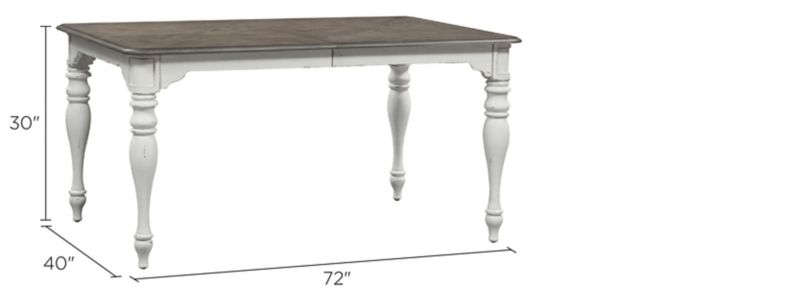 Forestport Dining Table w/ Leaf Dimensions