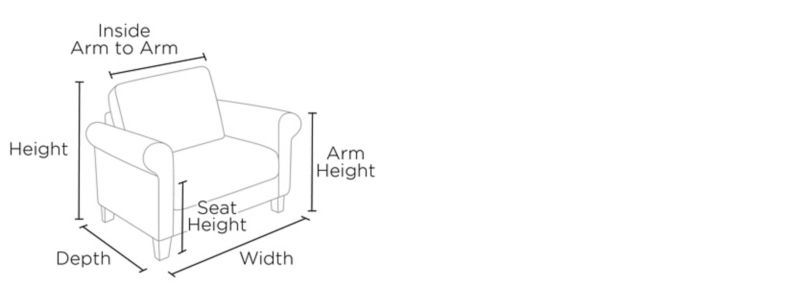 Wellsley Chair and a Half Dimensions