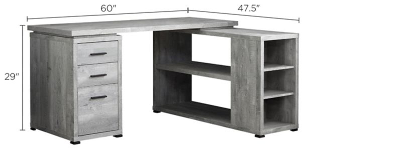 Addison L-Shaped Computer Desk Dimensions