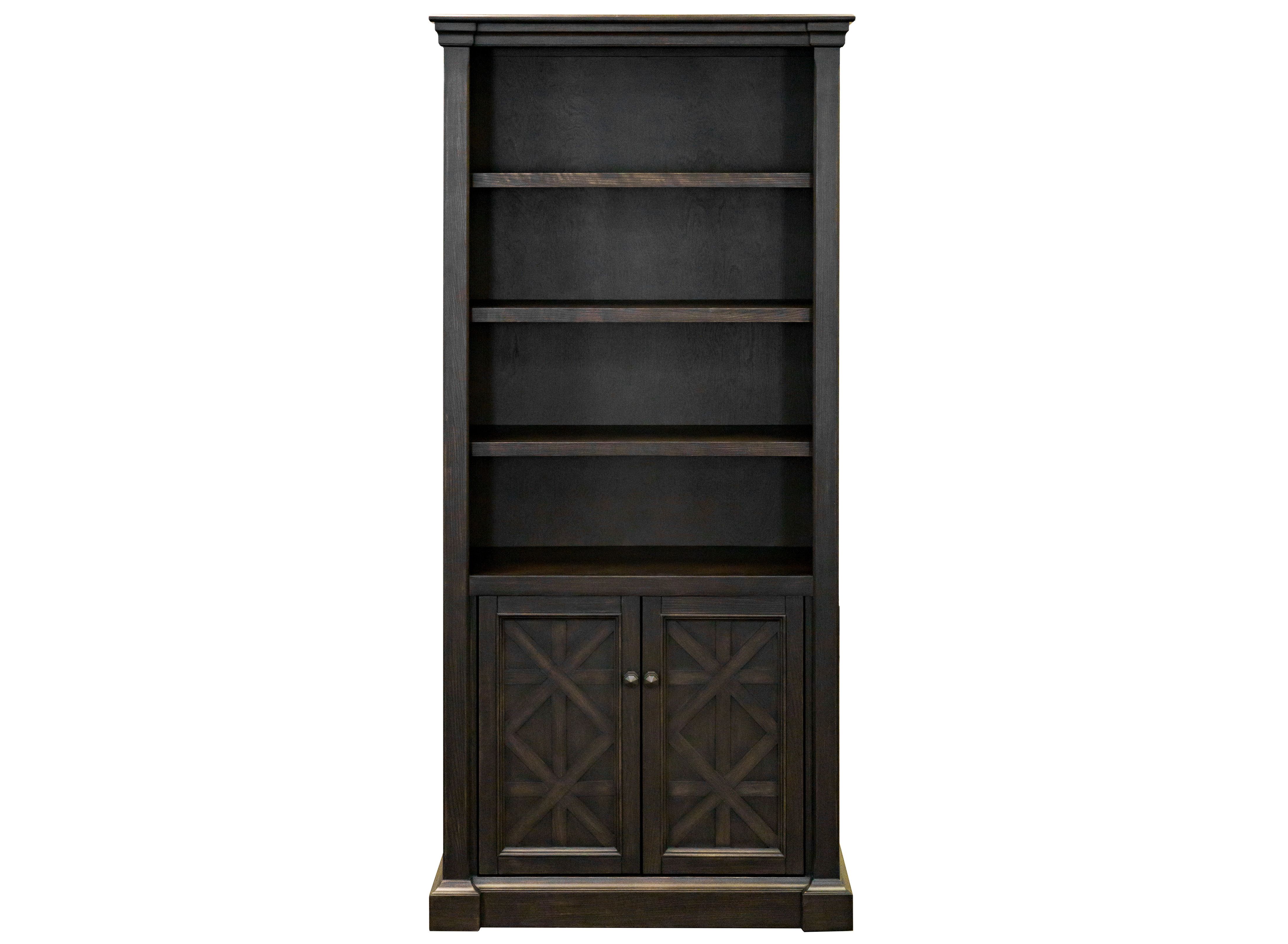 Kingston Traditional Wood Bookcase With Doors Raymour & Flanigan