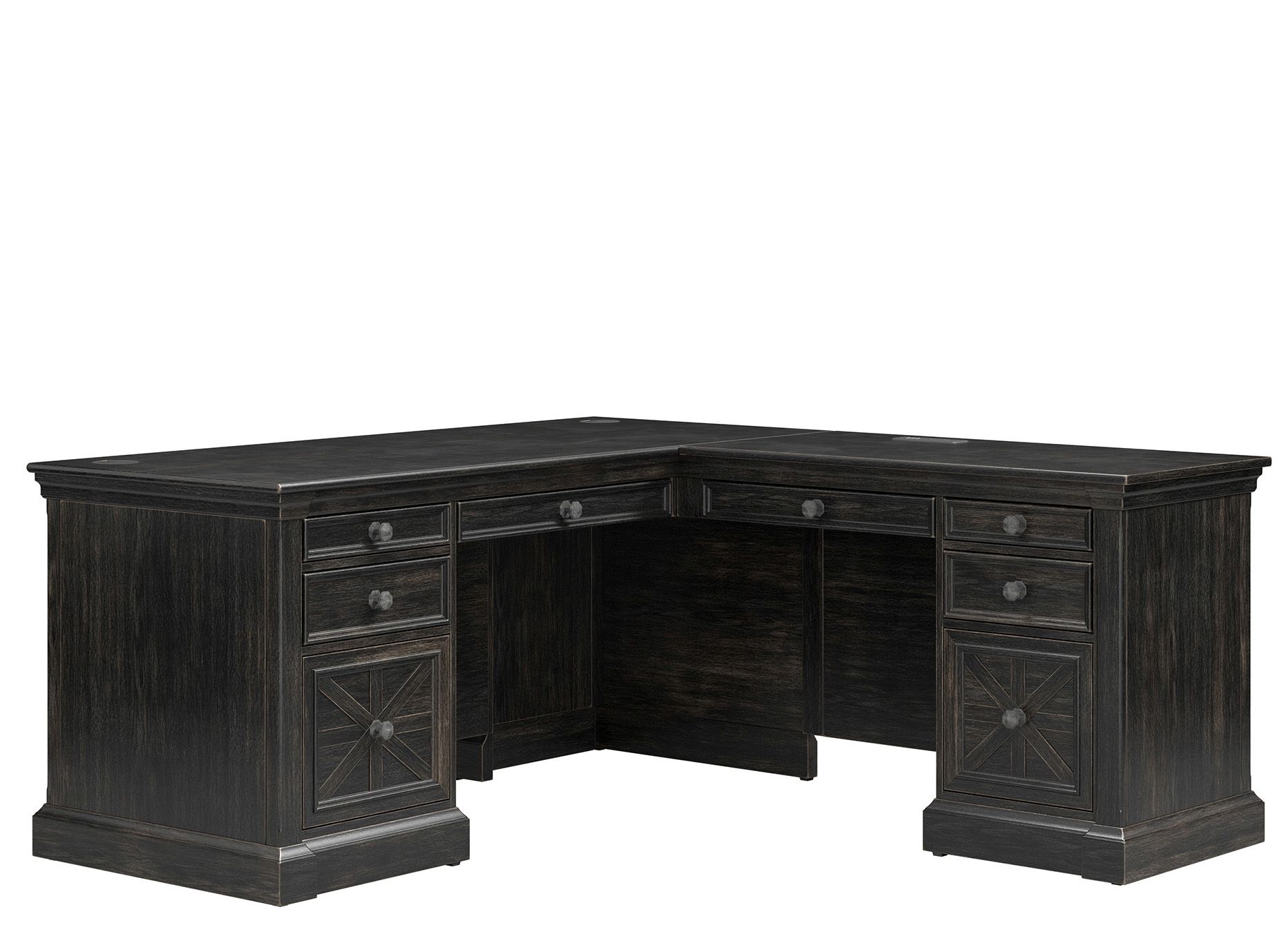 Kingston Traditional Wood LDesk & Return Raymour & Flanigan