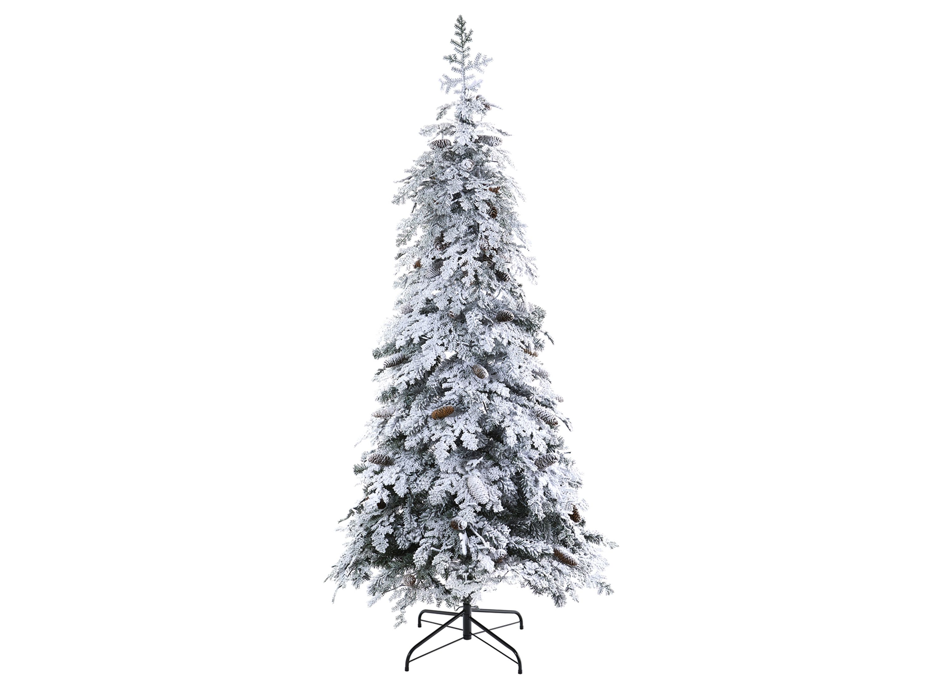 7ft. Pre-Lit Flocked Montana Down Swept Spruce Artificial Christmas ...