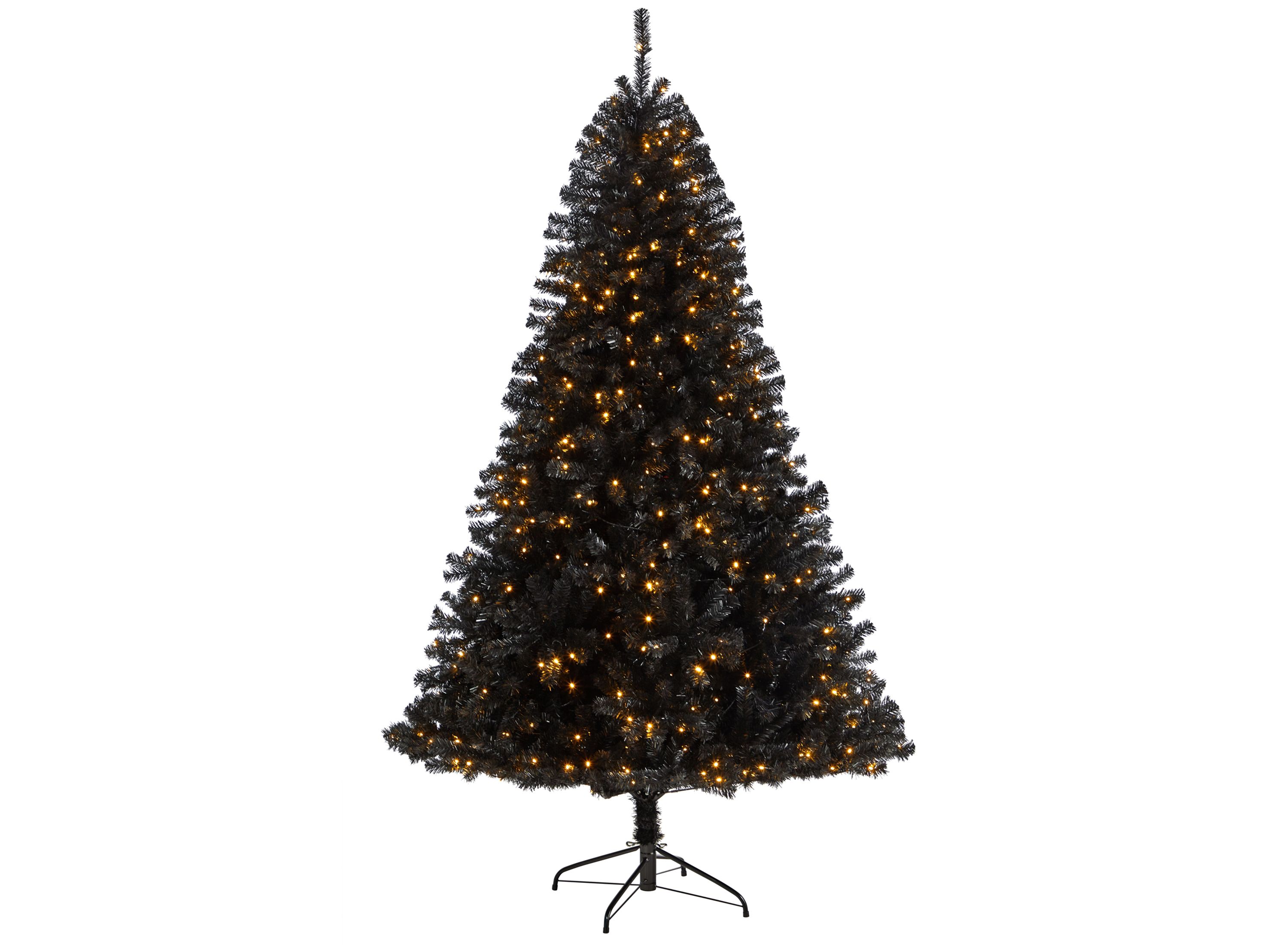7' Black Artificial Tree with Clear LED Lights Raymour & Flanigan Raymour & Flanigan
