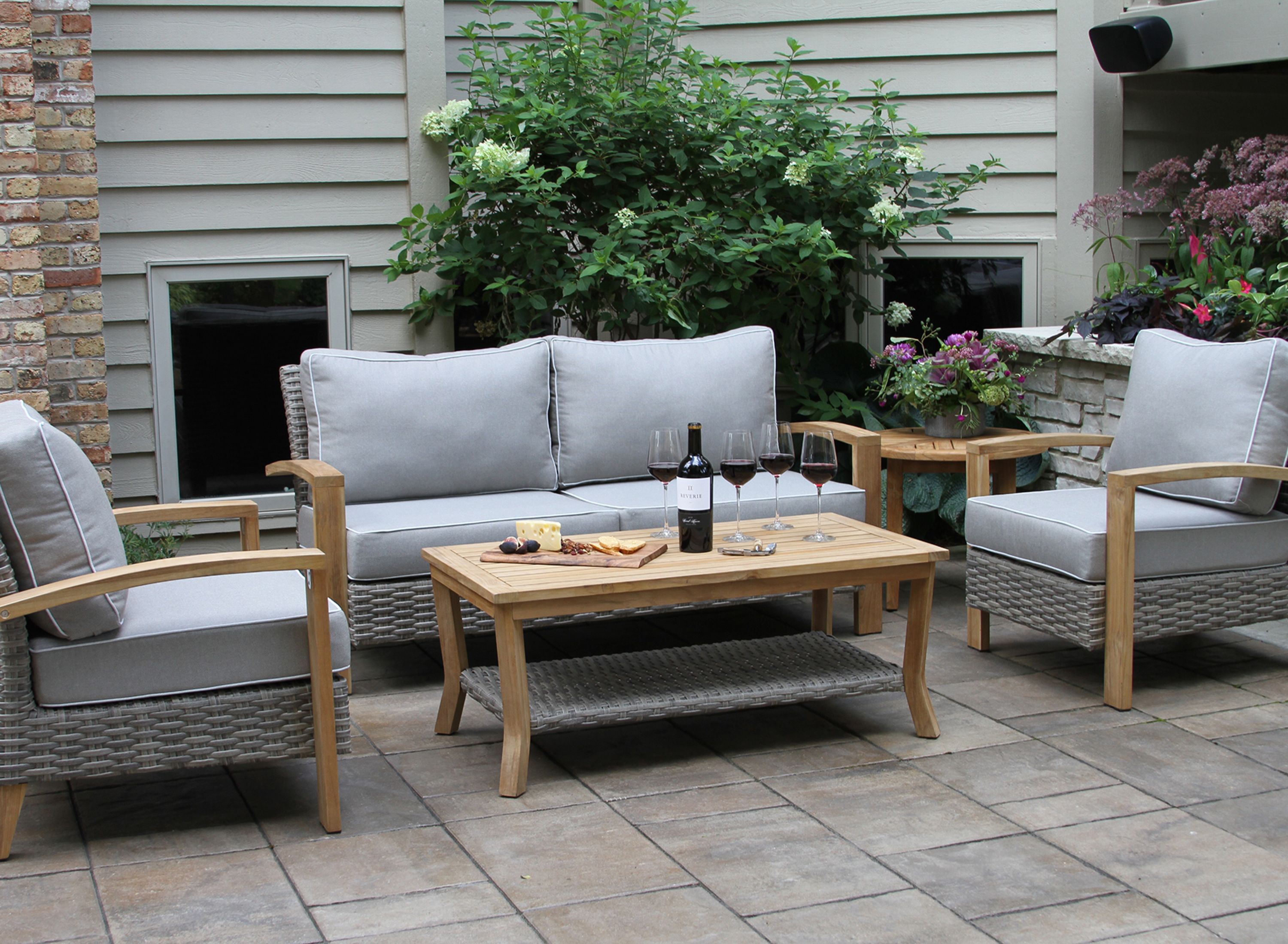 Teak wicker store patio furniture