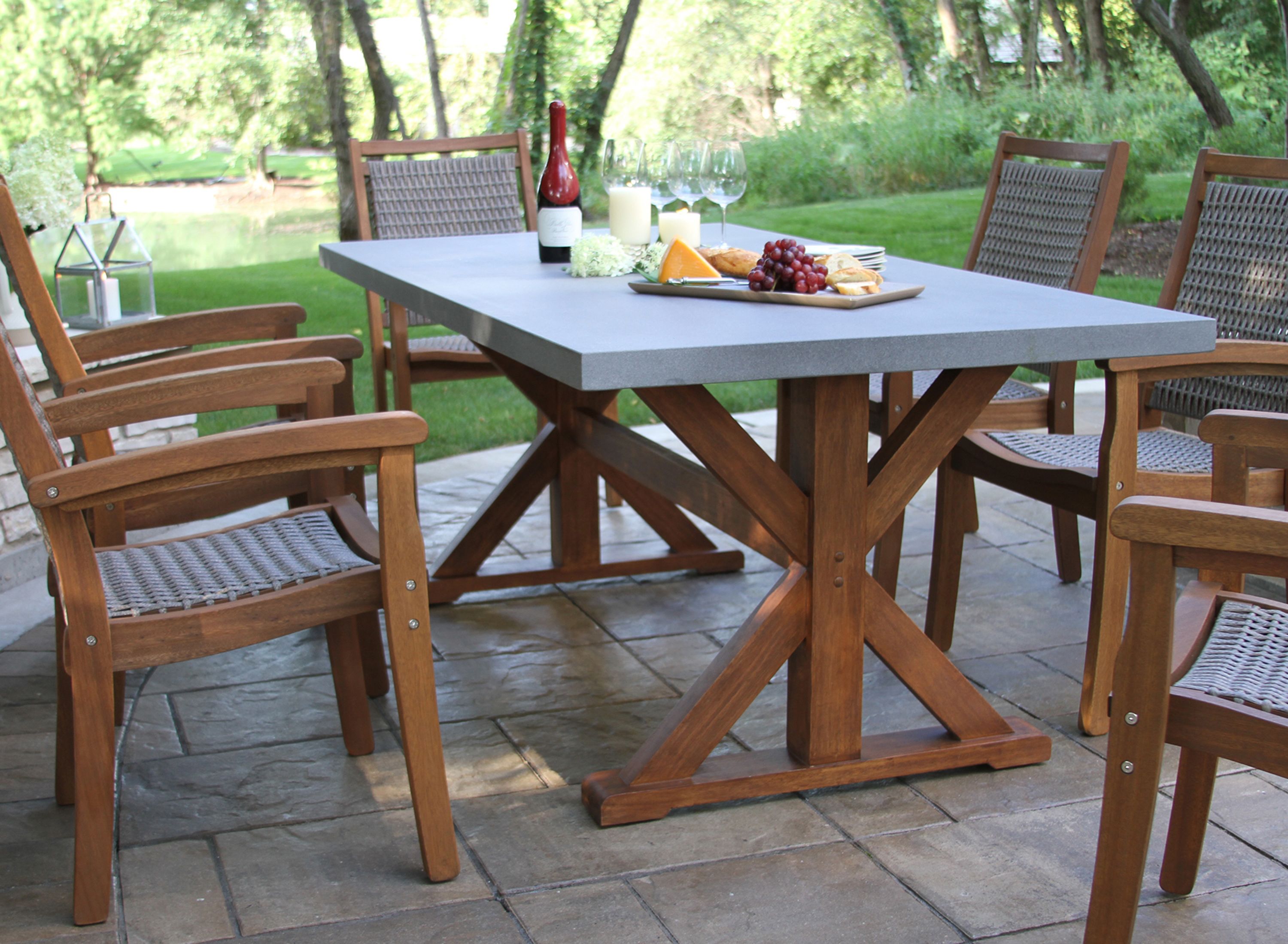 Composite wood outdoor dining table new arrivals