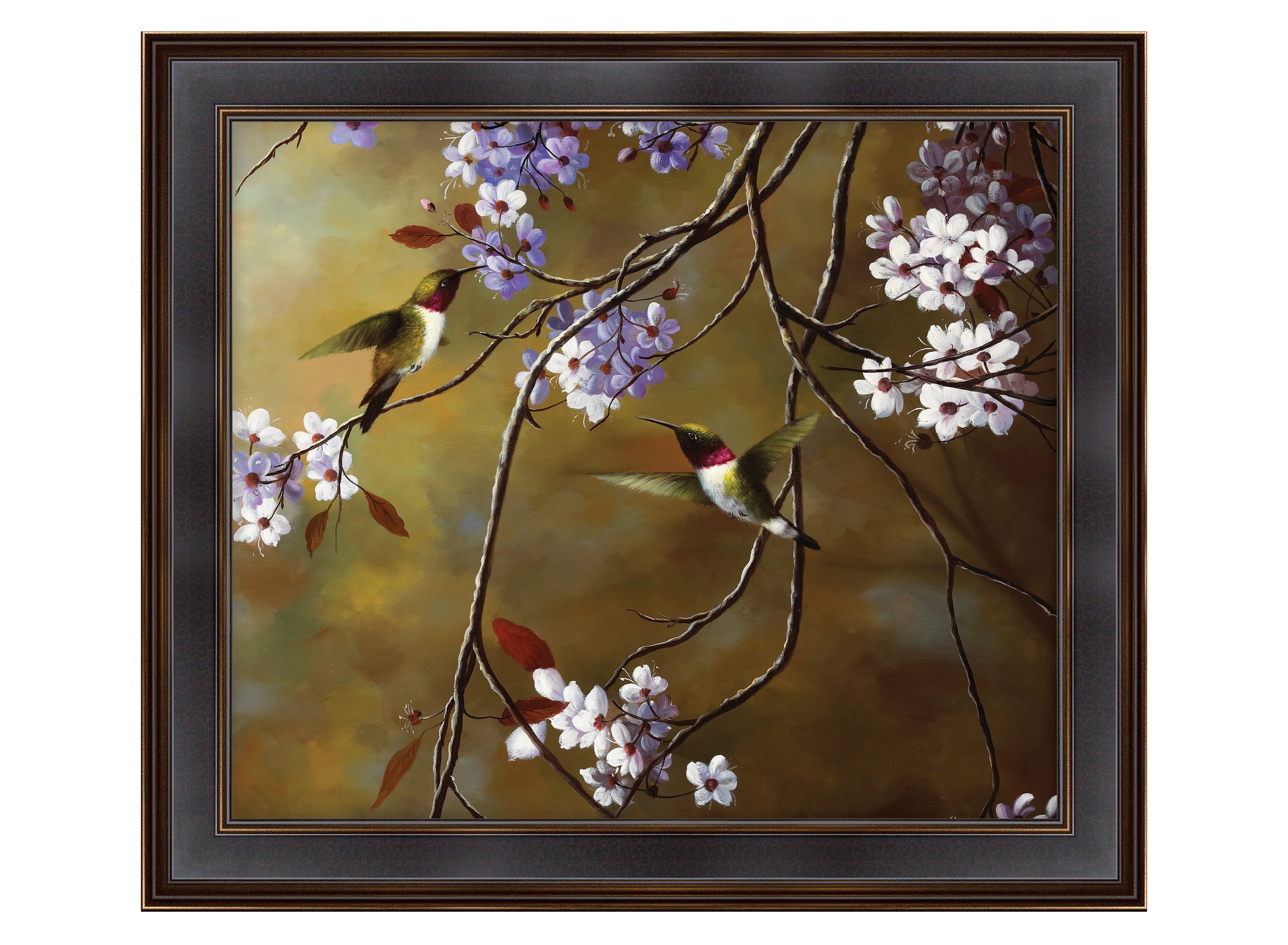 Purple Flowers Framed Canvas Wall Art Raymour & Flanigan