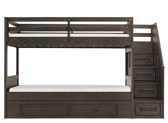 Kieran Twin Over Twin Bunk Bed W Storage Staircase Driftwood