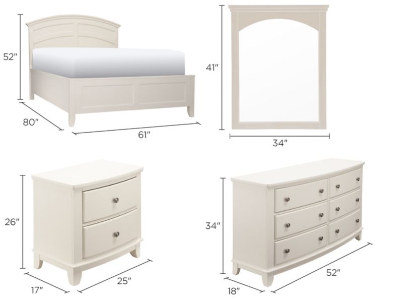 Kylie Youth 4pc. Full Platform Bedroom Set Cream Raymour & Flanigan