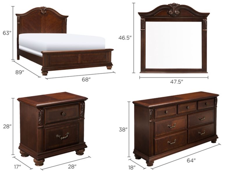 Ashbury 4pc. Queen Bedroom Set Cherry Raymour & Flanigan
