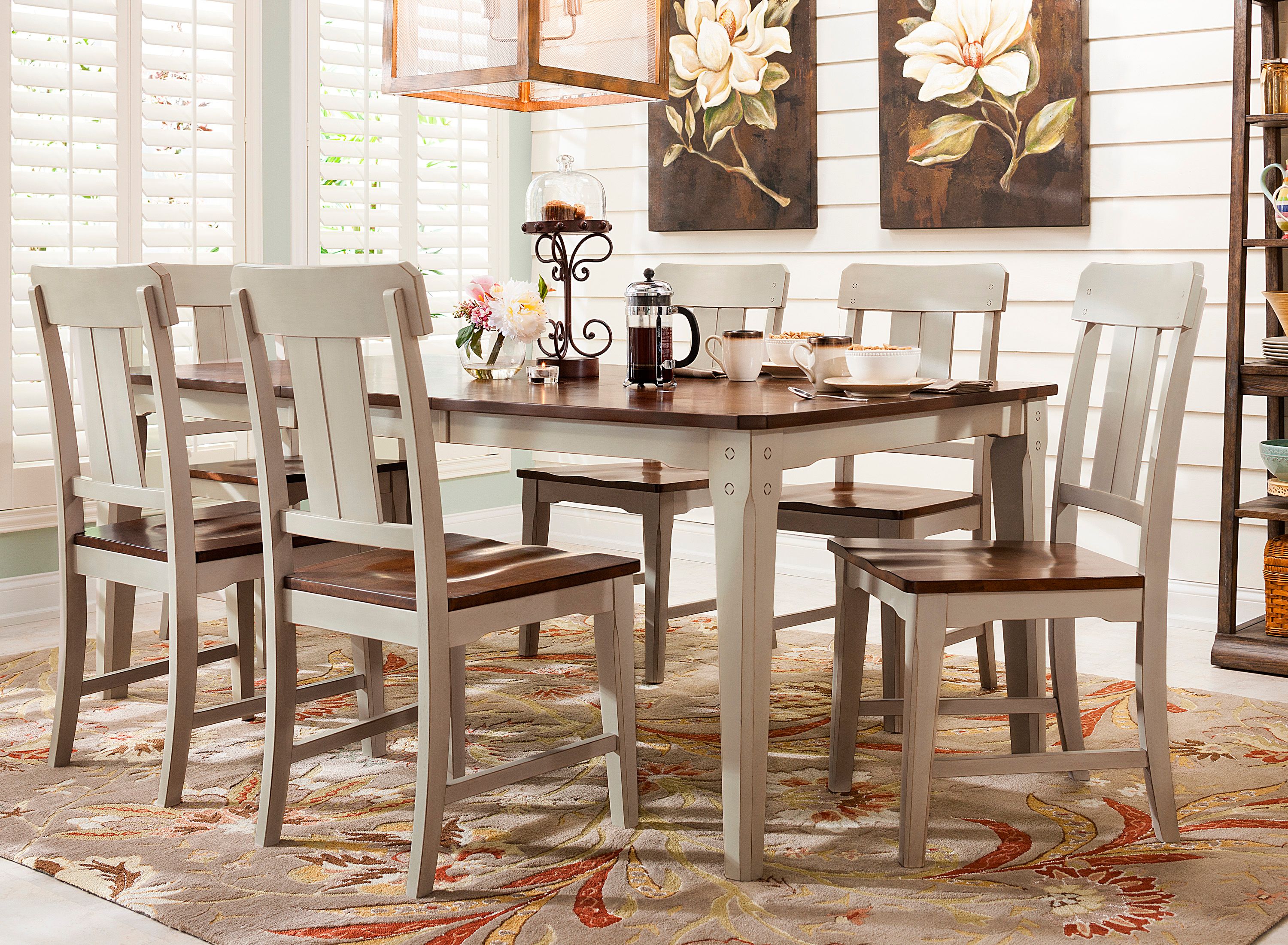 5 piece round dining set raymour and discount flanigan