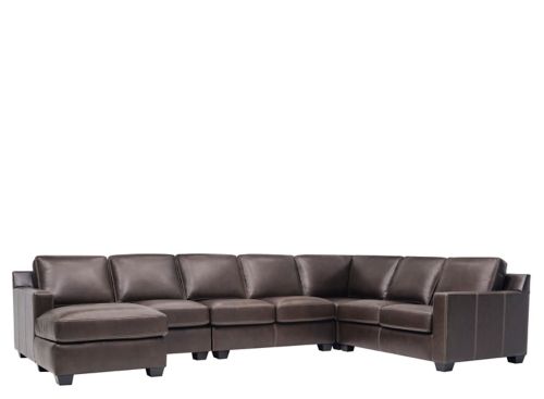 Anaheim Leather 5 Pc Sectional, Anaheim 4 Pc Leather Sectional Sofa