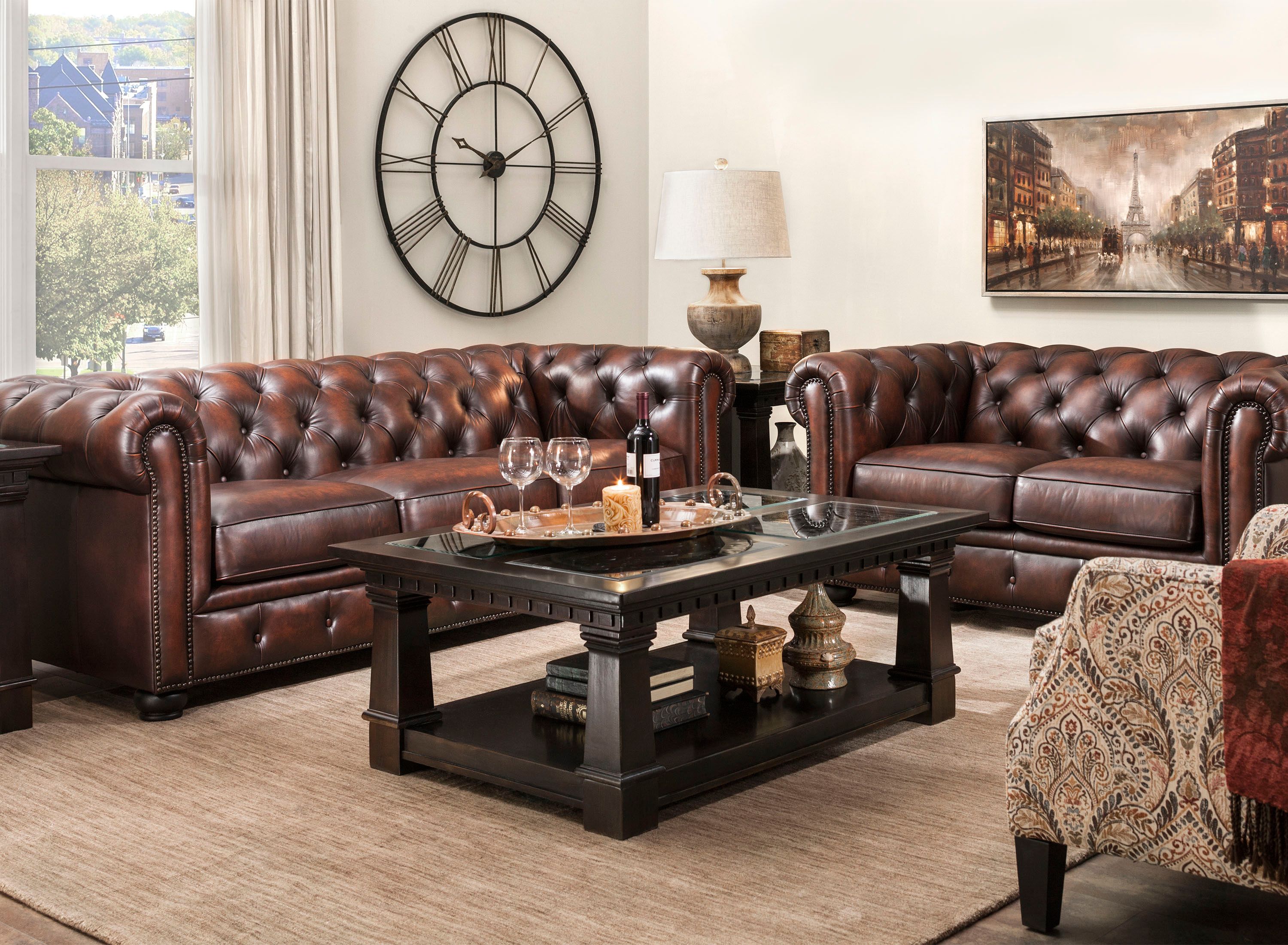 Pc Leather Sofa And Loveseat Set