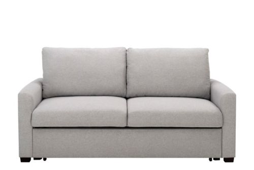 Lexicon Mackay Upholstered Click Clack Convertible Sofa in Light Gray