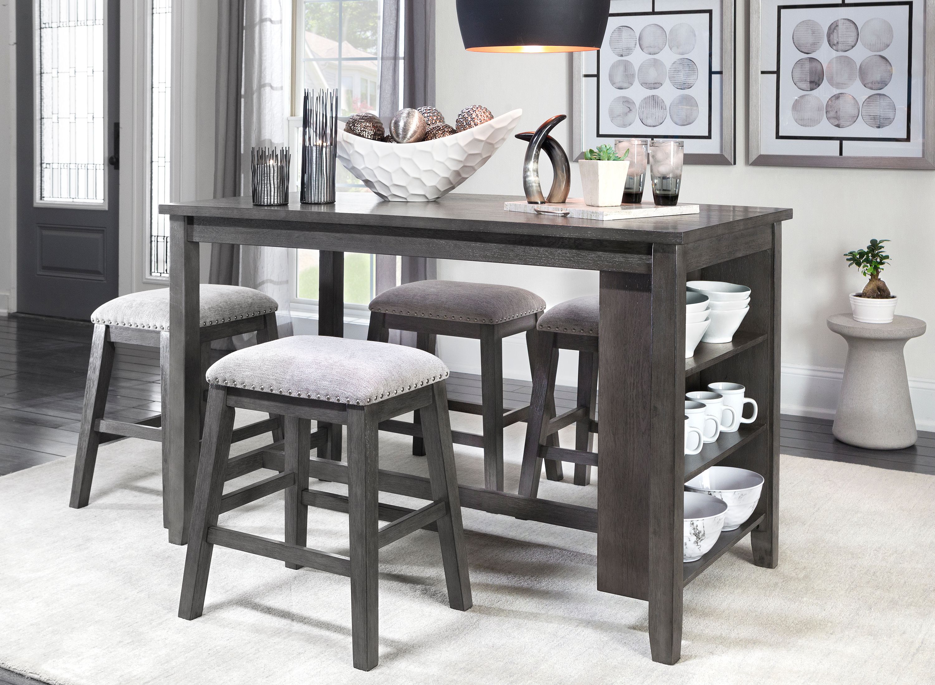 Kitchen table set discount with matching bar stools