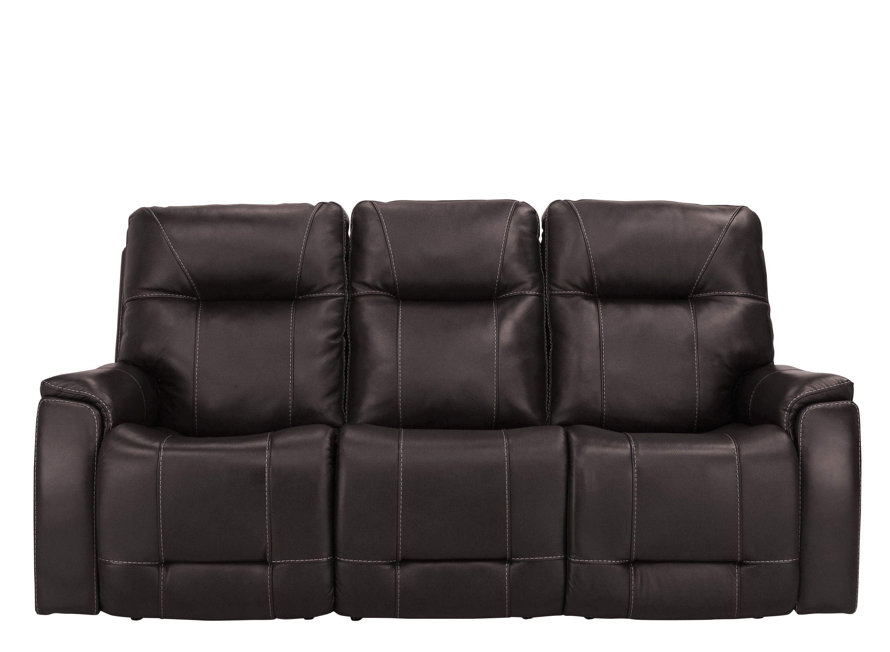 Barnett Leather Layflat Power Sofa w/ Power Headrest and Lumbar ...