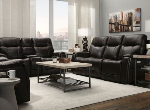 barnett leather layflat power sofa