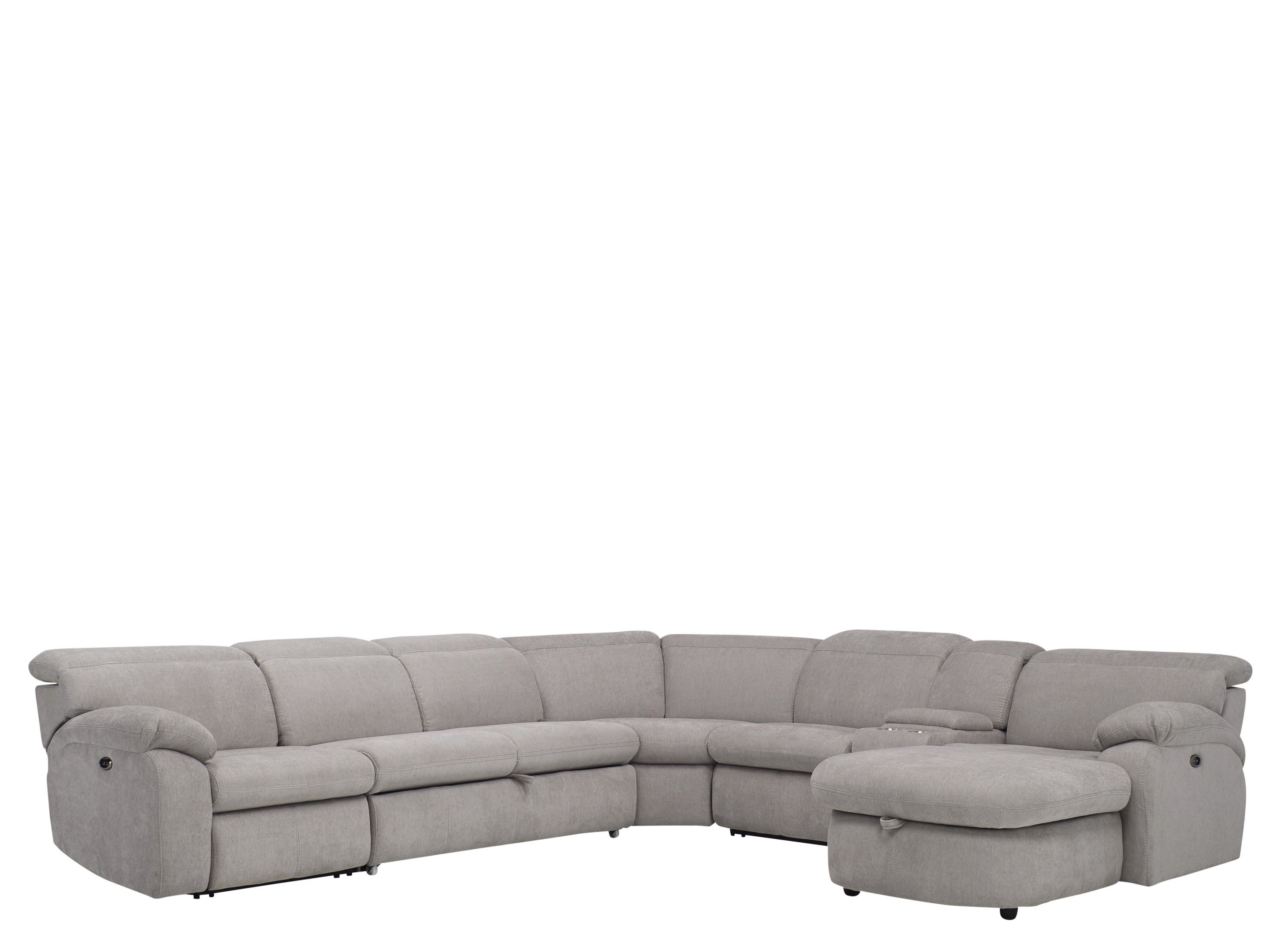 Enbright Microfiber 6pc. PowerReclining Sectional w/ PopUp Sleeper