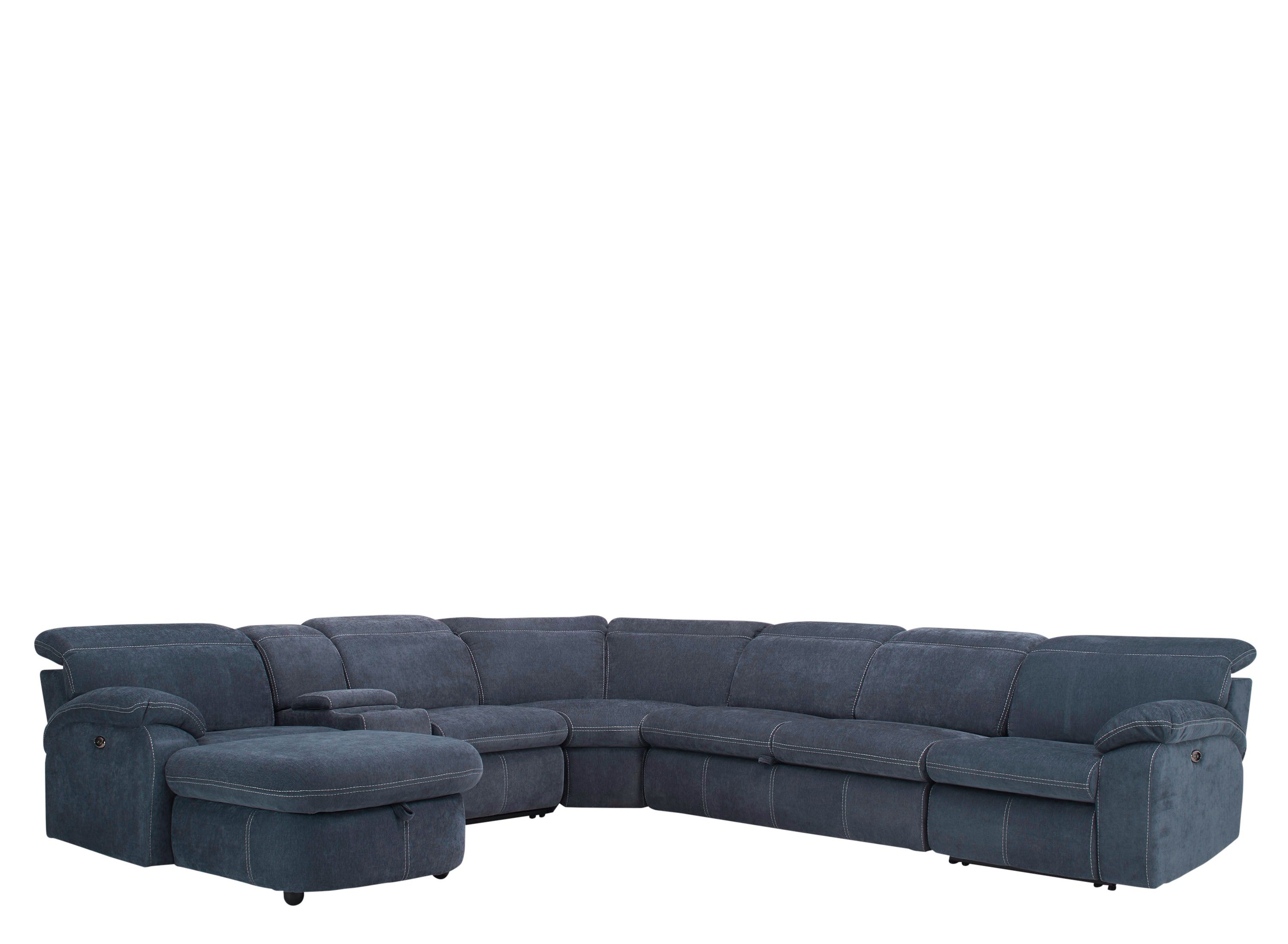 3 Pc Microfiber Sectional Sofa With Recliner And Queen Sleeper Baci