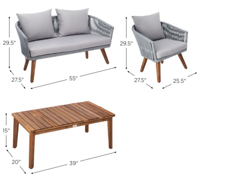 Velso 4 -pc Outdoor Living Set | Raymour & Flanigan