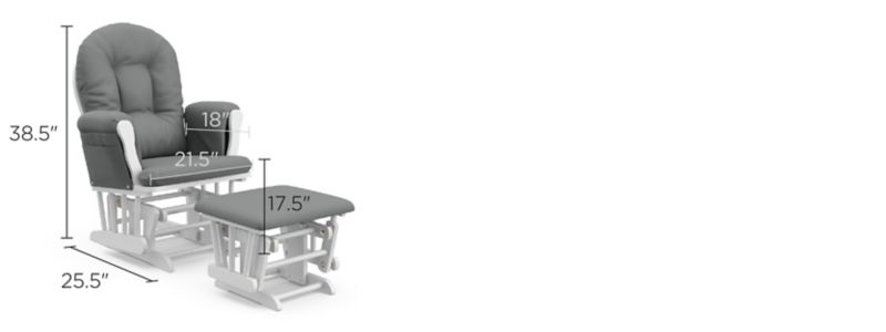 Hoop Glider and Ottoman Dimensions