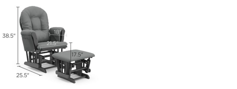 Hoop Glider and Ottoman Dimensions