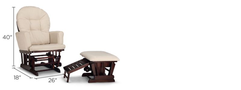 Park Semi-Upholstered Glider and Nursing Ottoman Dimensions
