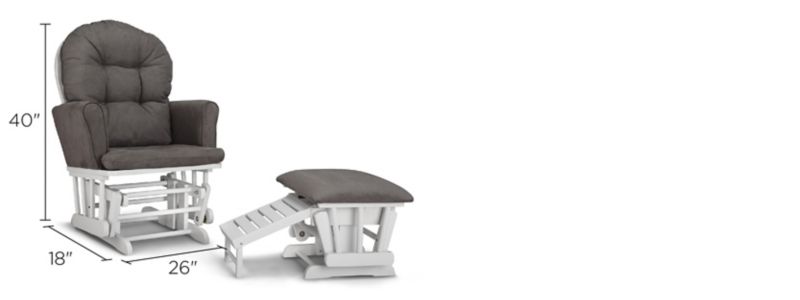 Park Semi-Upholstered Glider and Nursing Ottoman Dimensions