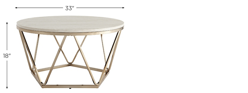 Bideford Round Faux Marble Cocktail Table | Raymour & Flanigan