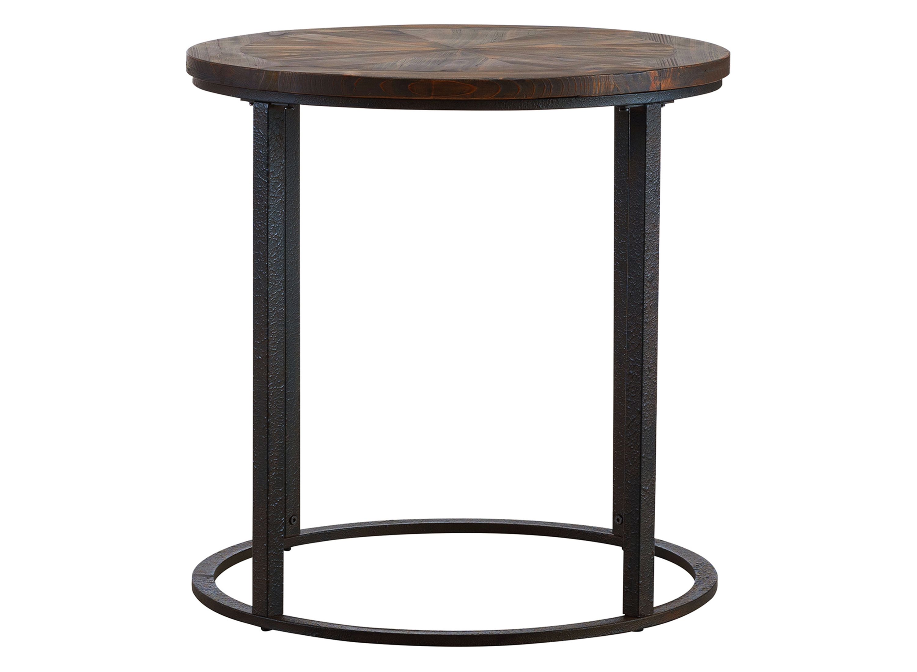 Champaign Reclaimed Wood Round End Table | Raymour & Flanigan