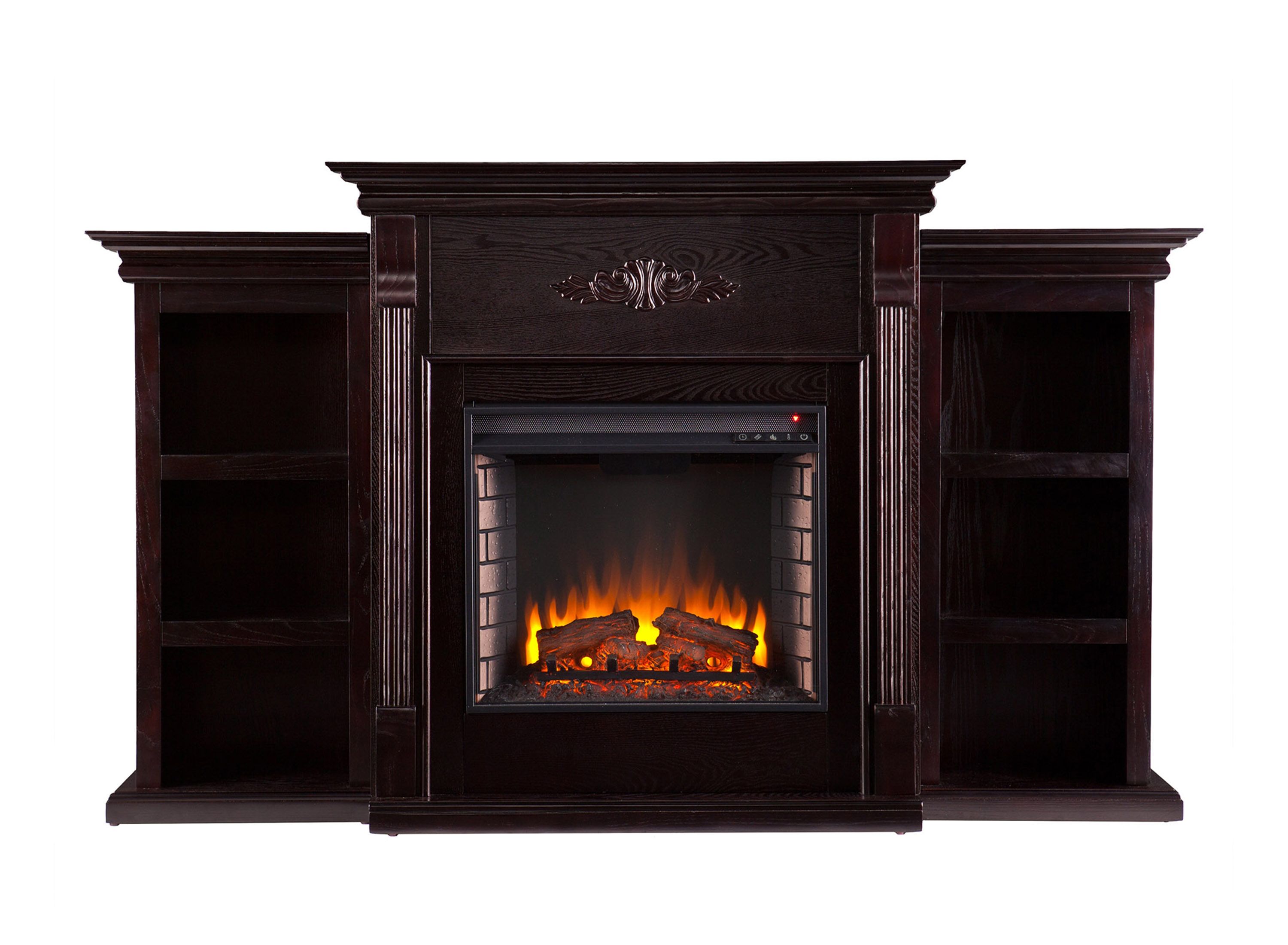 Bruton Electric Fireplace w/ Bookcases Raymour & Flanigan