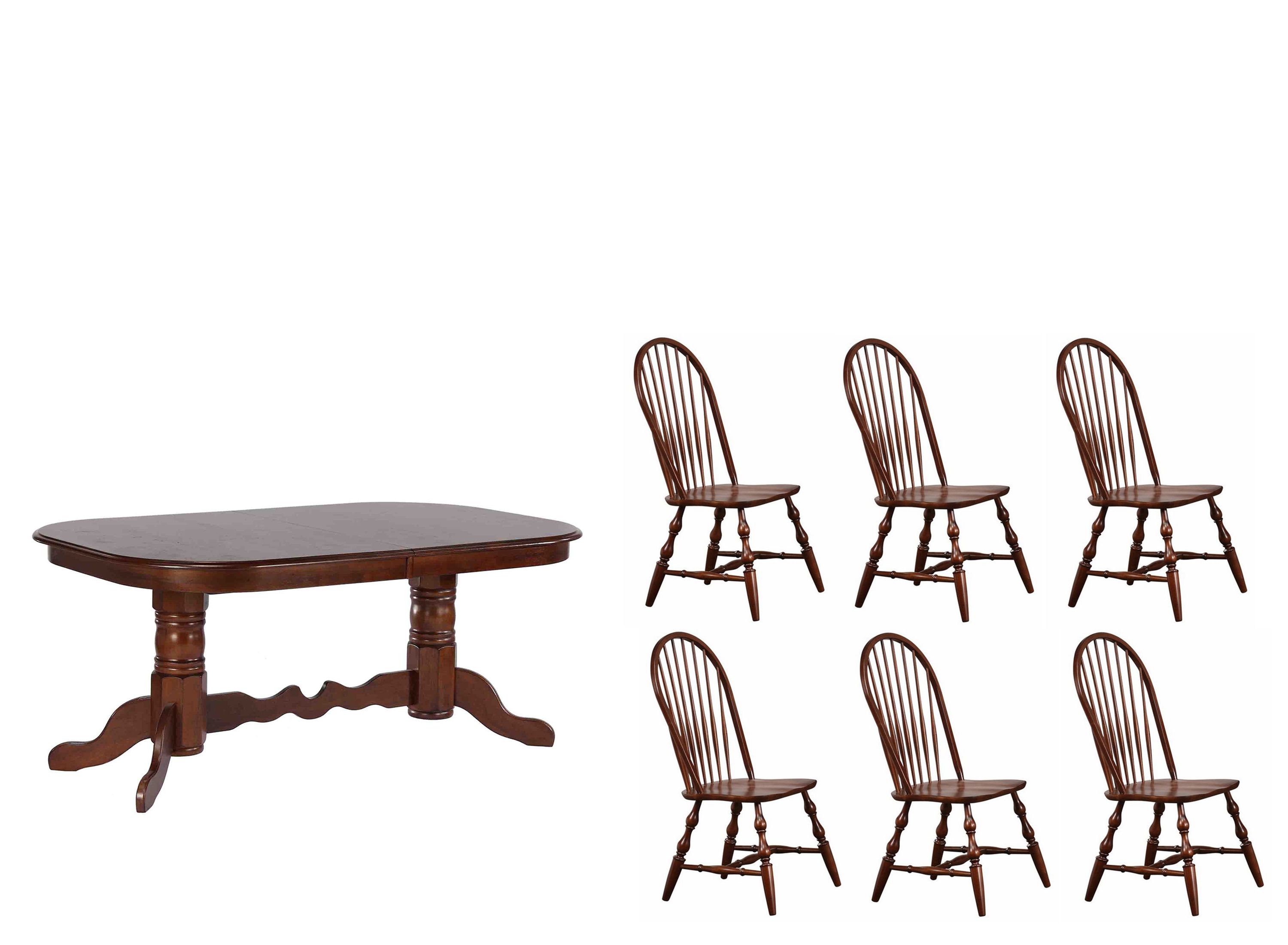 Fenway 7pc. Dining Set w/ Double Pedestal Table Raymour & Flanigan