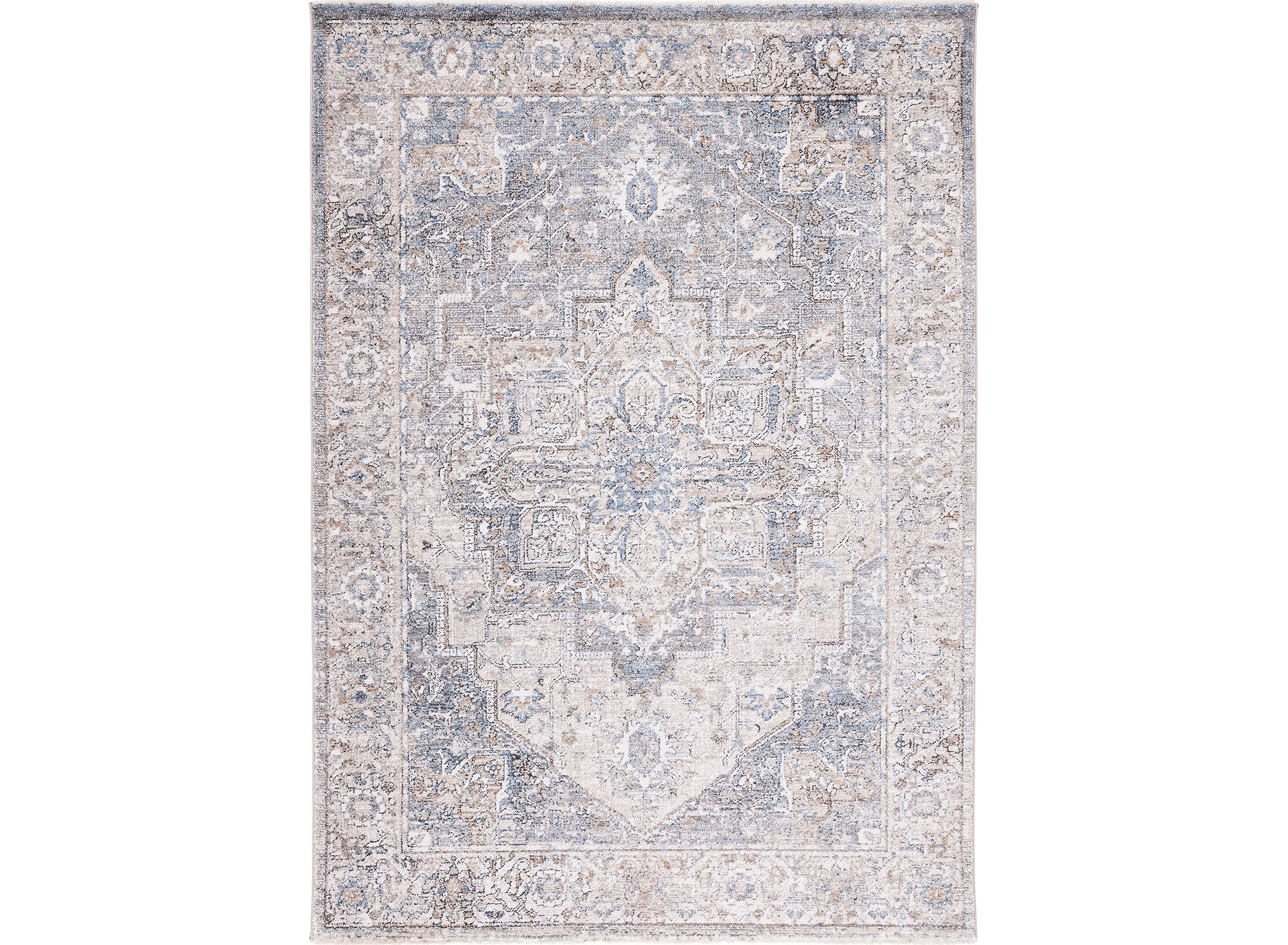 Jasmine Gray & Blue Rug Raymour & Flanigan Raymour & Flanigan