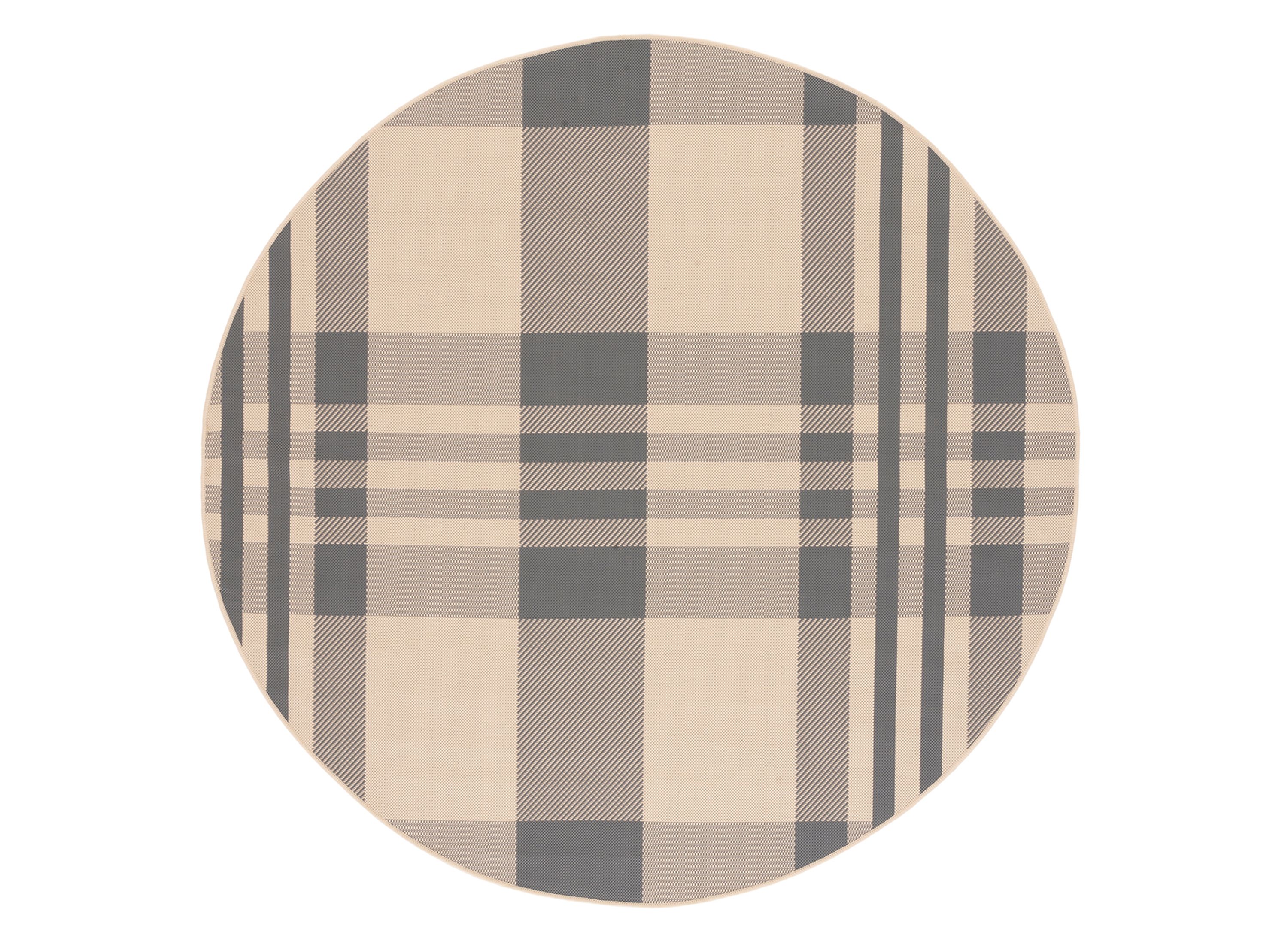 Courtyard Plaid Indoor/Outdoor Area Rug Round | Raymour & Flanigan ...