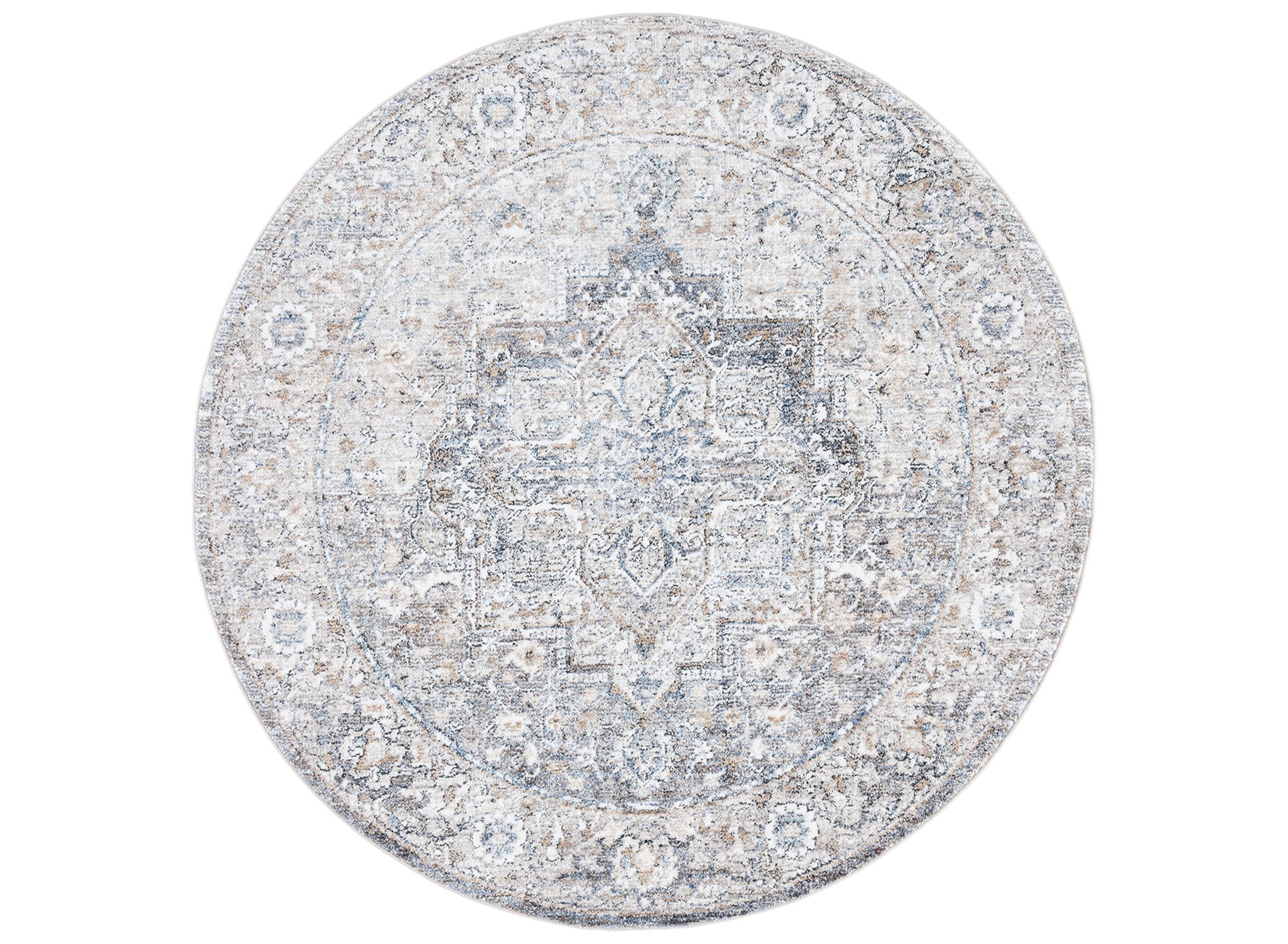 Jasmine Gray & Blue Rug Raymour & Flanigan Raymour & Flanigan