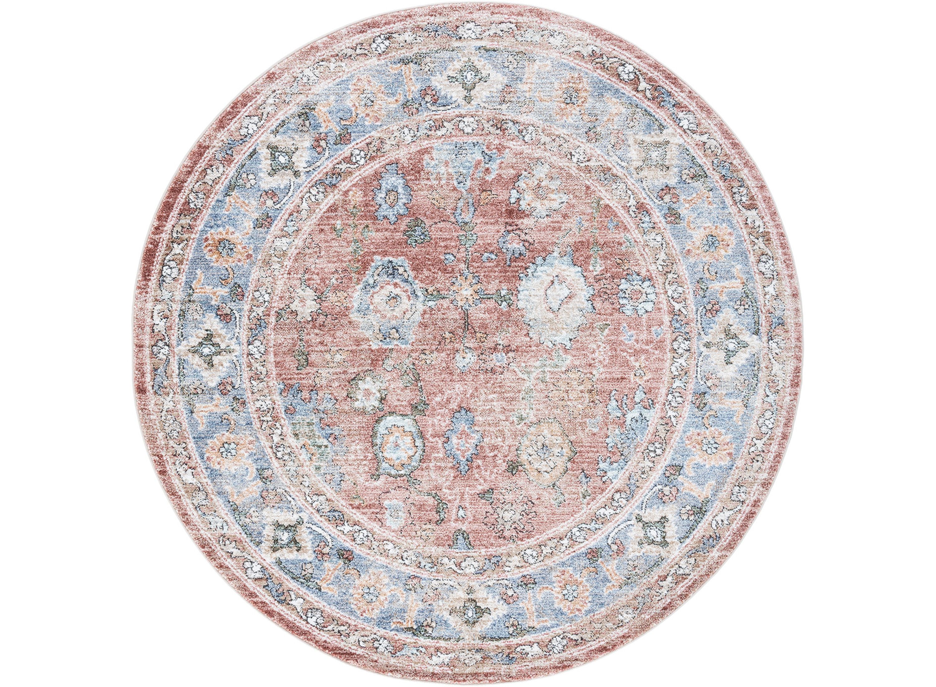 Jasmine Rust & Blue Rug II Raymour & Flanigan Raymour & Flanigan