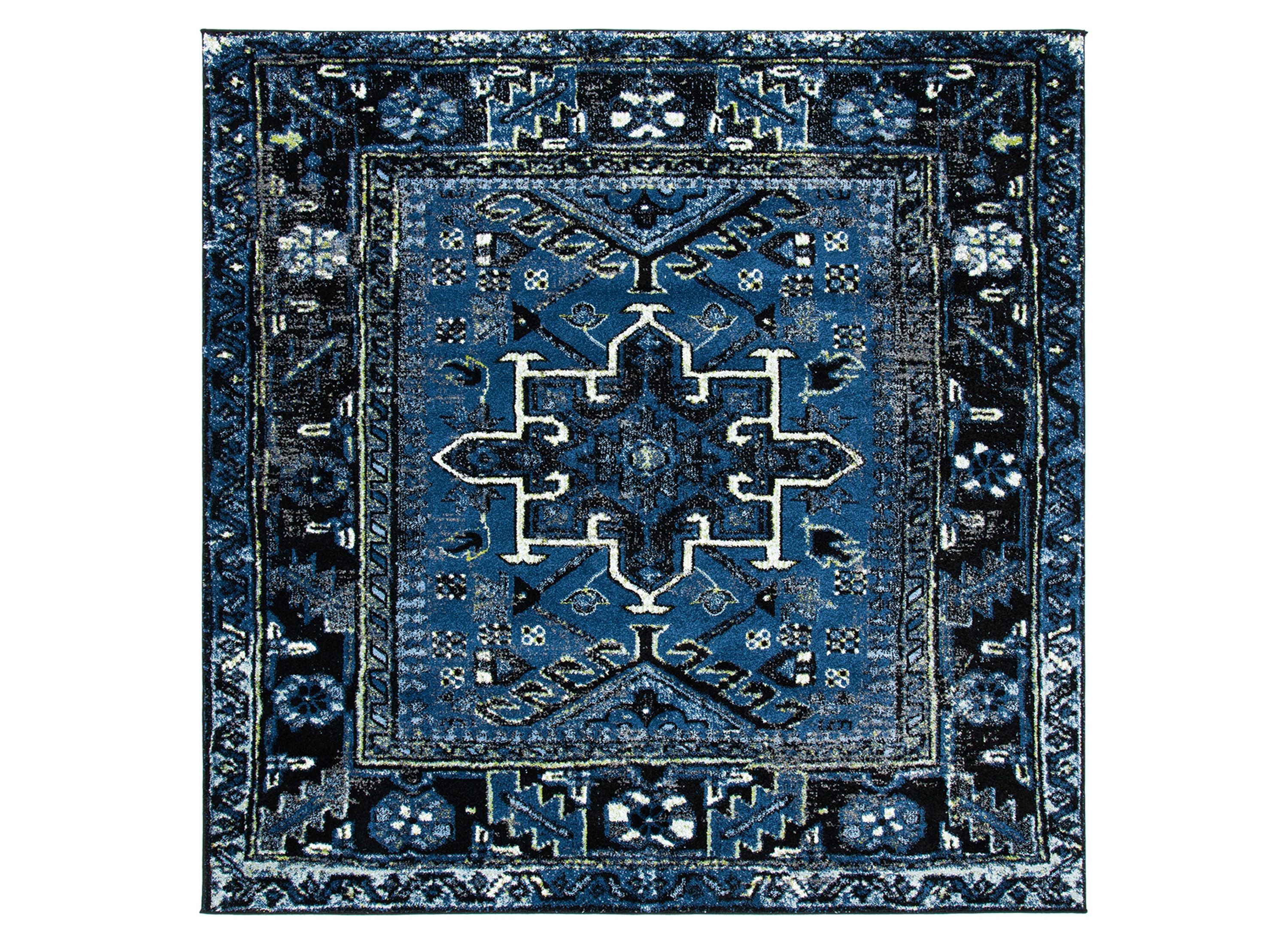 Darius Blue Area Rug Square Raymour & Flanigan Raymour & Flanigan