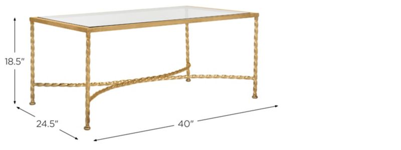 Alecto Gold Leaf Glass Coffee Table | Raymour & Flanigan