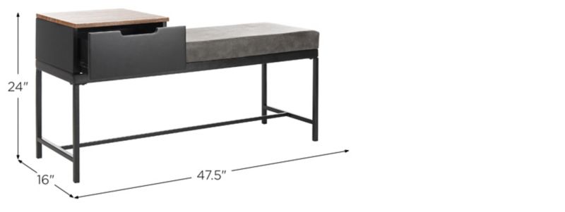 Maruka Bench With Storage Dimensions