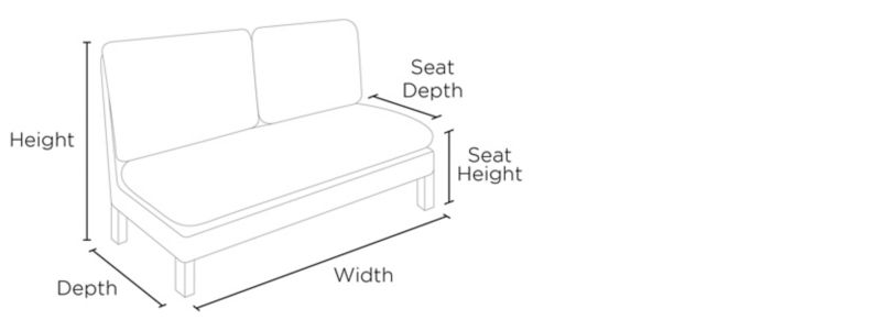 Arrowrock Accent Settee Dimensions